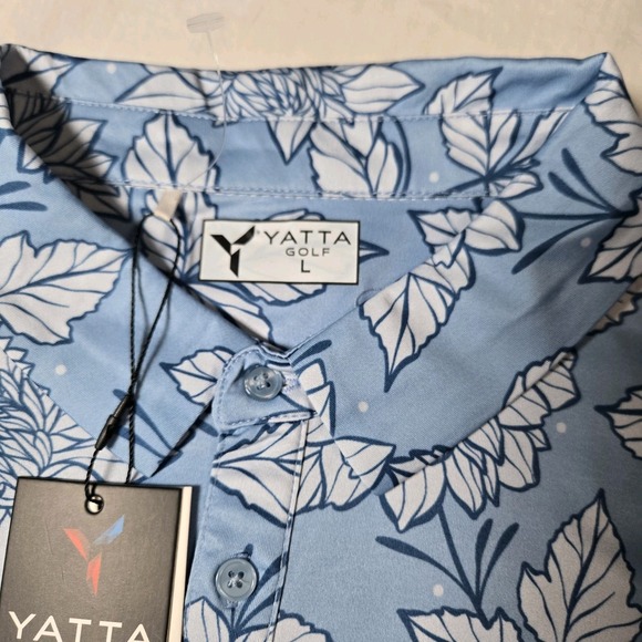 Yatta Golf Polo Dahlia Blue Shirt Performance Moisture Wicking Large NWT - Picture 5 of 8